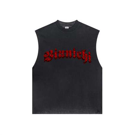 Vinnichi Heavyweight Washed Crew Neck Tank Top(250GSM)