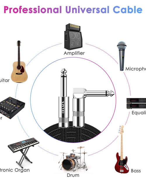 Load image into Gallery viewer, Guitar Cable 10FT Instrument Cable -  Guitar Cord Electric Guitar Cable Guitar AMP Cord for Bass Guitar Keyboard 1/4 Inch Cable Right Angle Black
