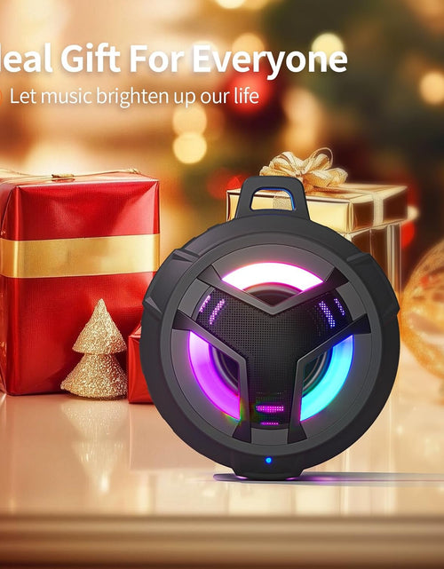 Load image into Gallery viewer, Bluetooth Shower Speaker, Waterproof Portable Bluetooth Speakers, IP67 Waterproof Wireless Speaker with LED Light, Floating, 2000Mah, True Wireless Stereo for Kayak, Beach,Gifts for Men -Black
