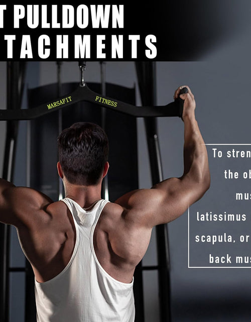 Load image into Gallery viewer, Home Gym Fitness Rowing T-Bar V-Bar Pulley Cable Machine Attachments, Bicep Curl Tricep Lat Pulldown Bar Back Strength Training Handle Grips Lat Pull down Bar Press down Exercises

