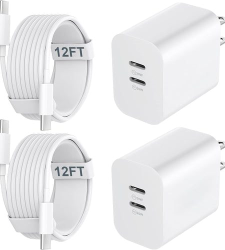 Iphone 15 Charger Fast Charging[Mfi Certified], 20W Dual Port USB C Fast Charger Block with 10FT Long USB C to C Charging Cable Cord for Iphone 15 Pro Max/15 Pro/15/15 Plus,Ipad Pro 12.9"/11",Ipad Air