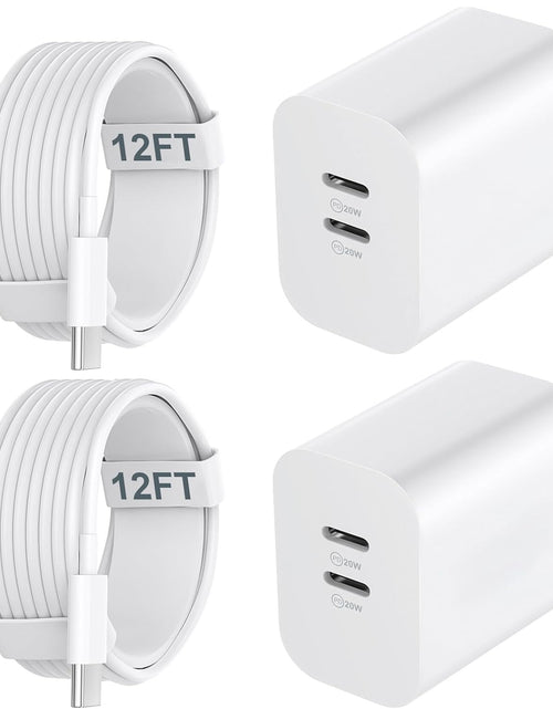 Load image into Gallery viewer, Iphone 15 Charger Fast Charging[Mfi Certified], 20W Dual Port USB C Fast Charger Block with 10FT Long USB C to C Charging Cable Cord for Iphone 15 Pro Max/15 Pro/15/15 Plus,Ipad Pro 12.9"/11",Ipad Air
