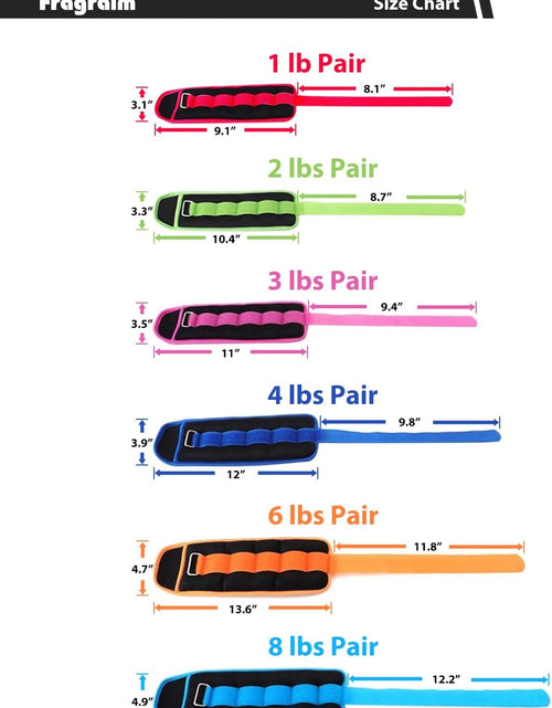 Load image into Gallery viewer, Ankle Weights for Women, Men and Kids - Strength Training Wrist/Leg/Arm Weight Set with Adjustable Strap for Jogging, Gymnastics, Aerobics, Physical Therapy
