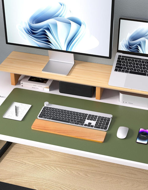 Load image into Gallery viewer, Leather Desk Pad Protector,Mouse Pad,Office Desk Mat, Non-Slip PU Leather Desk Blotter,Laptop Desk Pad,Waterproof Desk Writing Pad for Office and Home (31.5" X 15.7",Olive Green)
