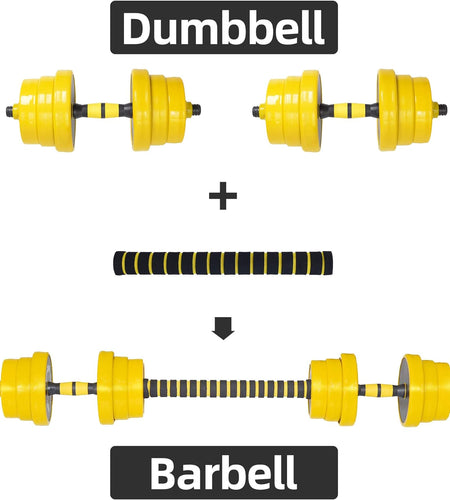 Dumbbell Set, Weights Adjustable Barbell Pair, Home Weights 2-In-1 Set, 22-33-44-55-66-88 Non-Slip, All-Purpose, Gym