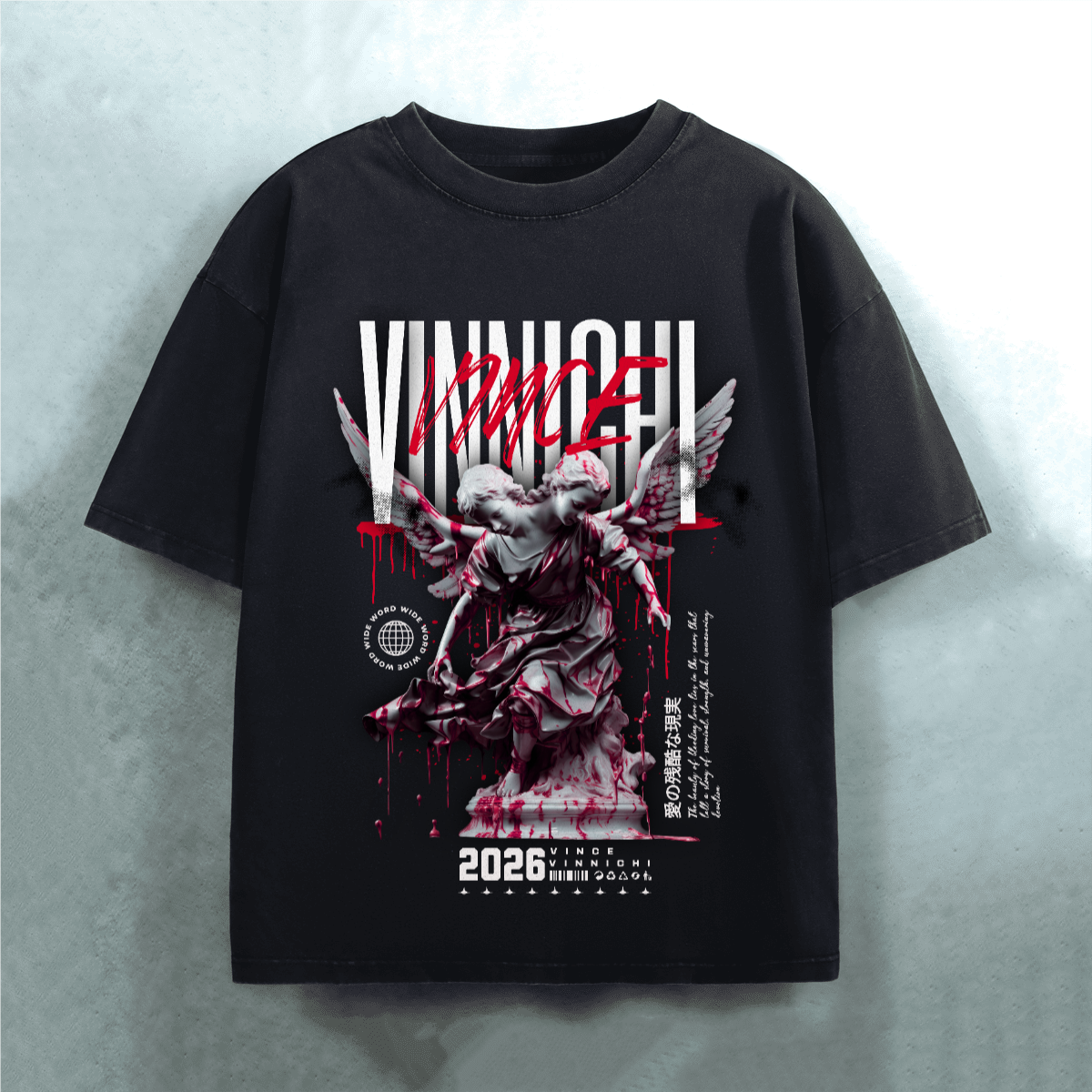 Vinnichi Unisex Heavyweight Oversized Snow-Wash T-Shirt (300GSM)