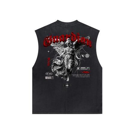 Vinnichi Heavyweight Washed Crew Neck Tank Top(250GSM)