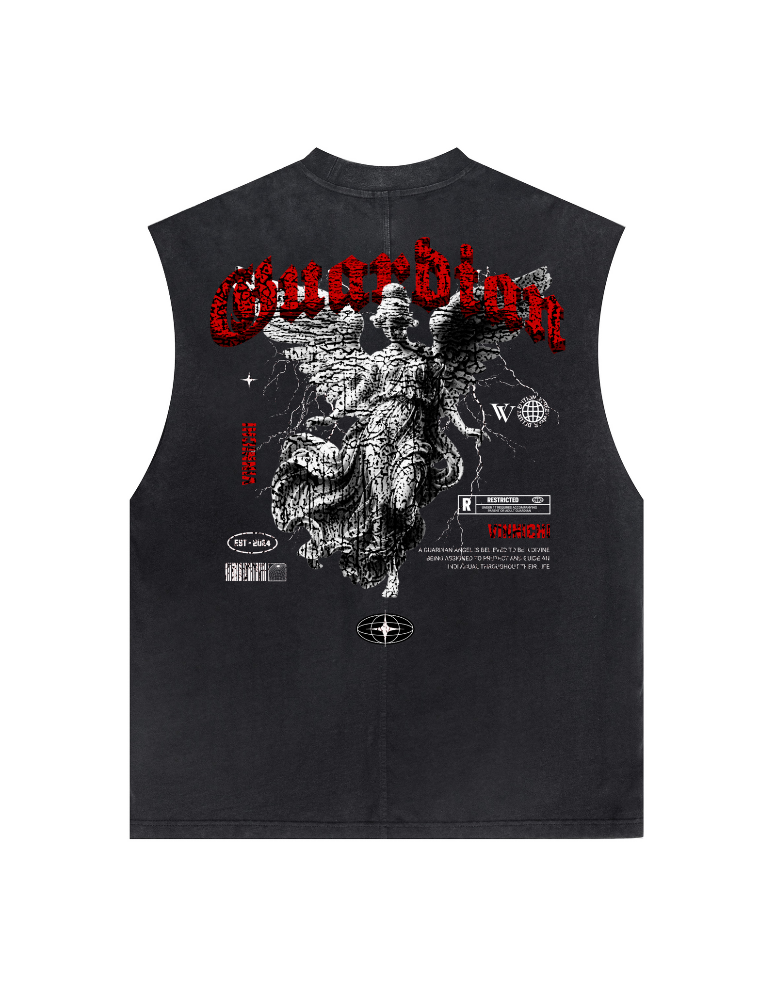 Vinnichi Heavyweight Washed Crew Neck Tank Top(250GSM)