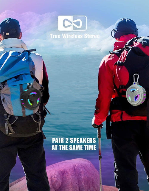 Load image into Gallery viewer, Bluetooth Shower Speaker, Waterproof Portable Bluetooth Speakers, IP67 Waterproof Wireless Speaker with LED Light, Floating, 2000Mah, True Wireless Stereo for Kayak, Beach,Gifts for Men -Black

