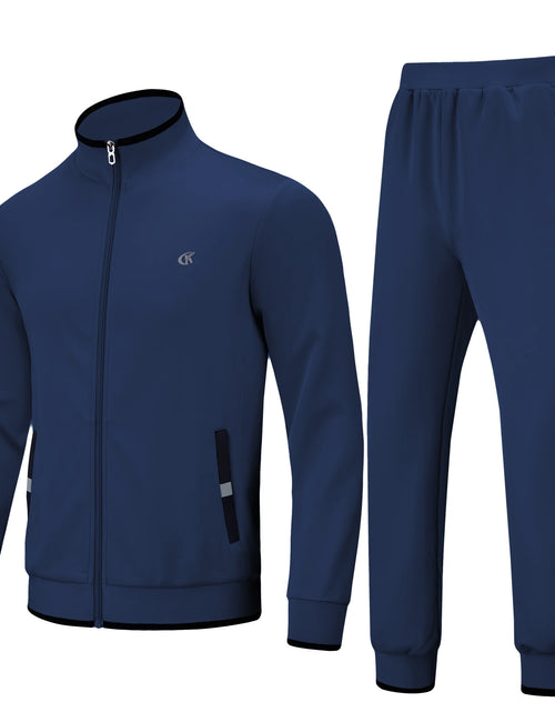 Load image into Gallery viewer, Men'S Tracksuits Sweatsuits for Men Set Track Suits 2 Piece Casual Athletic Jogging Warm up Full Zip Sweat Suits Black XL
