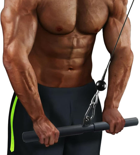 LAT Pull down Bar for Cable Machine LAT Pulldown Attachments Tricep Press down Bar with Rubber Handle Traight Bar Accessories for Home Gym