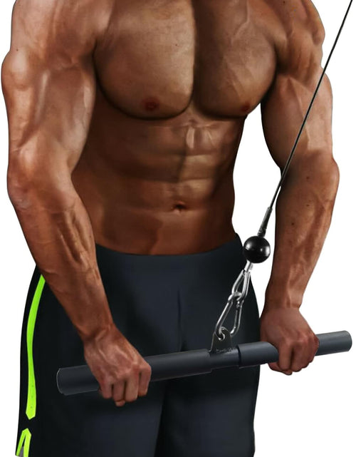 Load image into Gallery viewer, LAT Pull down Bar for Cable Machine LAT Pulldown Attachments Tricep Press down Bar with Rubber Handle Traight Bar Accessories for Home Gym
