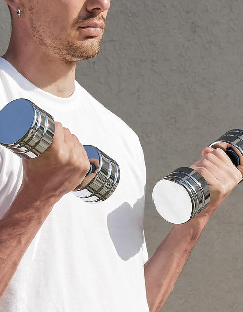 Load image into Gallery viewer, Steel Dumbbells Ultracompact &amp; Adjustable Chrome Dumbbell with Foam Handles 5Lb 10Lb 15Lb 20Lb 30Lb 50Lb Home Gym Workout (Choice of Size)

