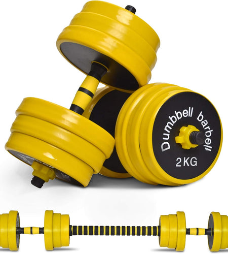 Dumbbell Set, Weights Adjustable Barbell Pair, Home Weights 2-In-1 Set, 22-33-44-55-66-88 Non-Slip, All-Purpose, Gym