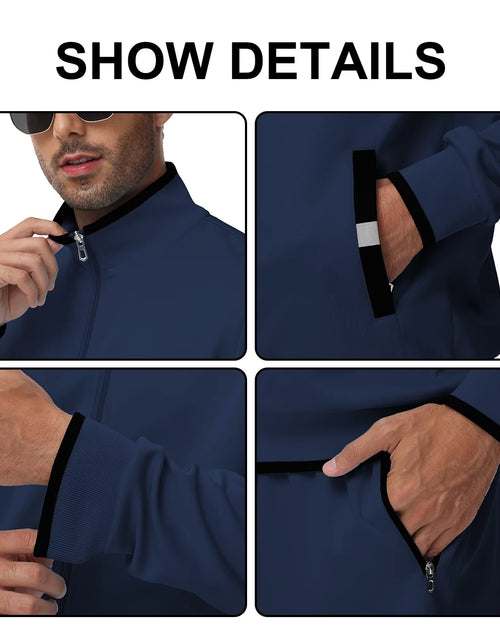 Load image into Gallery viewer, Men'S Tracksuits Sweatsuits for Men Set Track Suits 2 Piece Casual Athletic Jogging Warm up Full Zip Sweat Suits Black XL
