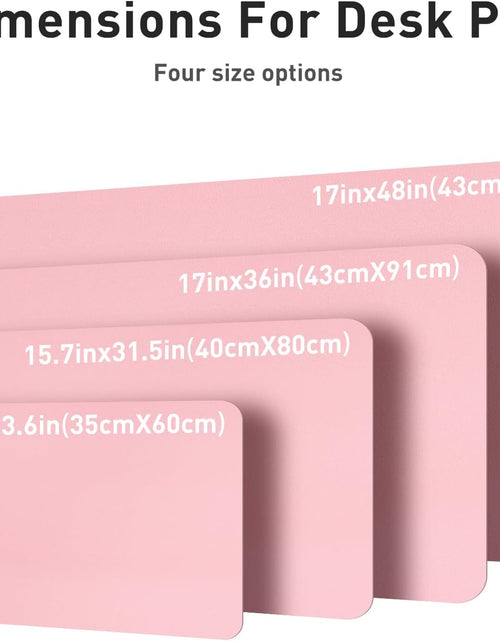 Load image into Gallery viewer, Leather Desk Pad Protector,Mouse Pad,Office Desk Mat, Non-Slip PU Leather Desk Blotter,Laptop Desk Pad,Waterproof Desk Writing Pad for Office and Home (31.5" X 15.7", Fairy Pink)
