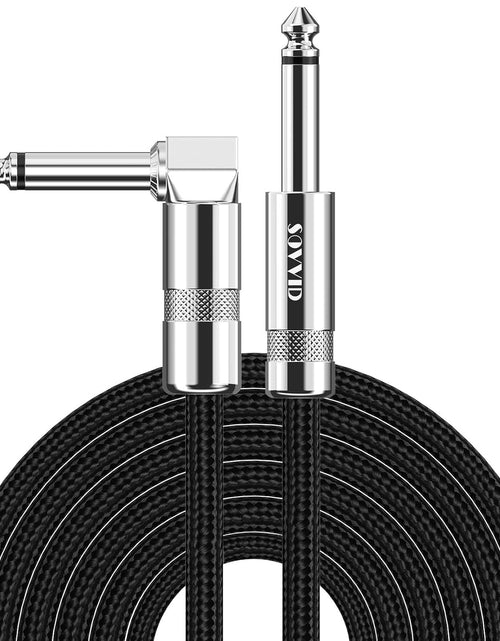 Load image into Gallery viewer, Guitar Cable 10FT Instrument Cable -  Guitar Cord Electric Guitar Cable Guitar AMP Cord for Bass Guitar Keyboard 1/4 Inch Cable Right Angle Black
