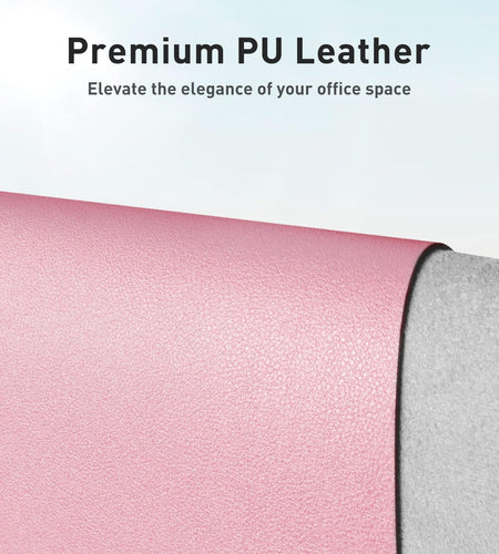 Leather Desk Pad Protector,Mouse Pad,Office Desk Mat, Non-Slip PU Leather Desk Blotter,Laptop Desk Pad,Waterproof Desk Writing Pad for Office and Home (31.5" X 15.7", Fairy Pink)