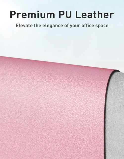 Load image into Gallery viewer, Leather Desk Pad Protector,Mouse Pad,Office Desk Mat, Non-Slip PU Leather Desk Blotter,Laptop Desk Pad,Waterproof Desk Writing Pad for Office and Home (31.5" X 15.7", Fairy Pink)
