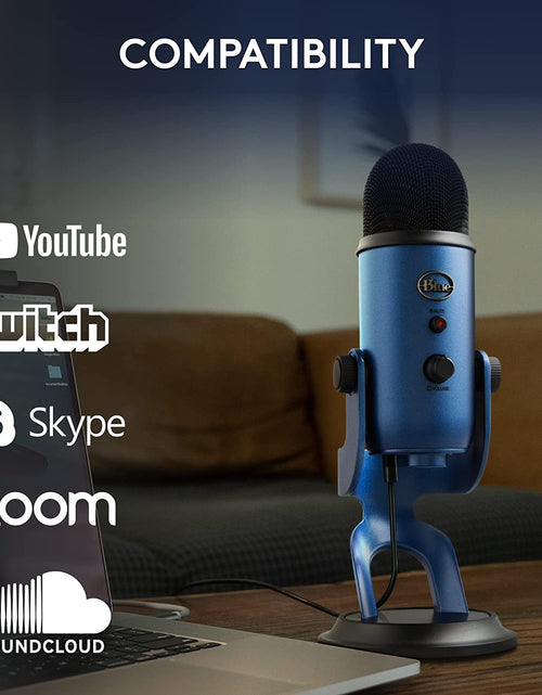 Load image into Gallery viewer, Yeti USB Mic for Recording and Streaming on PC and Mac,  VO!CE Effects, 4 Pickup Patterns, Headphone Output and Volume Control, Adjustable Stand, Plug and Play – Midnight
