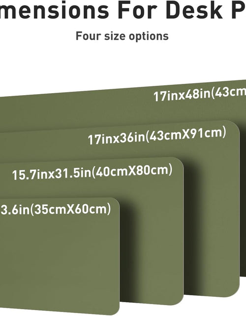 Load image into Gallery viewer, Leather Desk Pad Protector,Mouse Pad,Office Desk Mat, Non-Slip PU Leather Desk Blotter,Laptop Desk Pad,Waterproof Desk Writing Pad for Office and Home (31.5" X 15.7",Olive Green)
