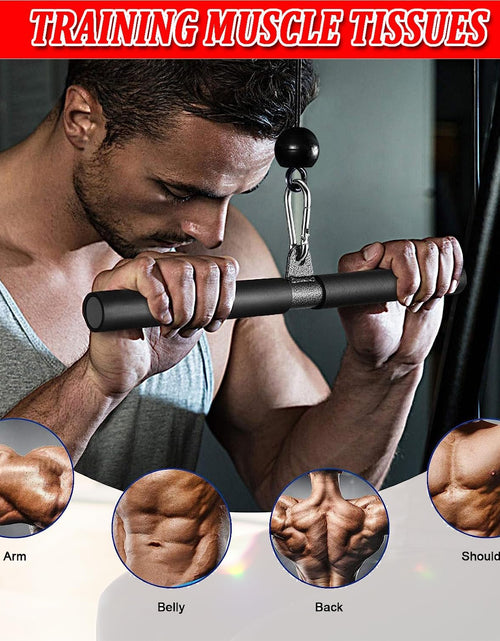 Load image into Gallery viewer, LAT Pull down Bar for Cable Machine LAT Pulldown Attachments Tricep Press down Bar with Rubber Handle Traight Bar Accessories for Home Gym
