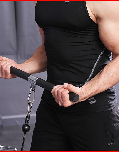 Load image into Gallery viewer, LAT Pull down Bar for Cable Machine LAT Pulldown Attachments Tricep Press down Bar with Rubber Handle Traight Bar Accessories for Home Gym
