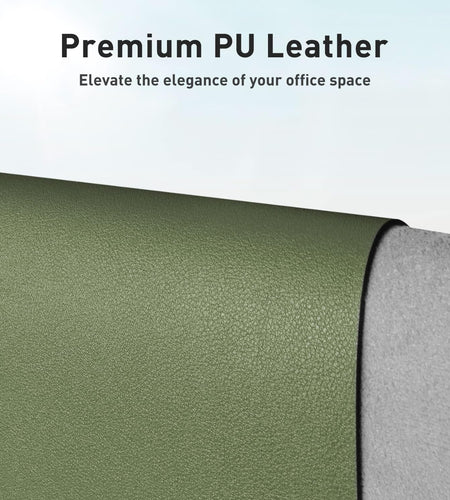 Leather Desk Pad Protector,Mouse Pad,Office Desk Mat, Non-Slip PU Leather Desk Blotter,Laptop Desk Pad,Waterproof Desk Writing Pad for Office and Home (31.5" X 15.7",Olive Green)