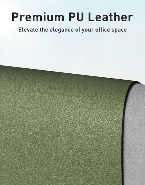Load image into Gallery viewer, Leather Desk Pad Protector,Mouse Pad,Office Desk Mat, Non-Slip PU Leather Desk Blotter,Laptop Desk Pad,Waterproof Desk Writing Pad for Office and Home (31.5" X 15.7",Olive Green)
