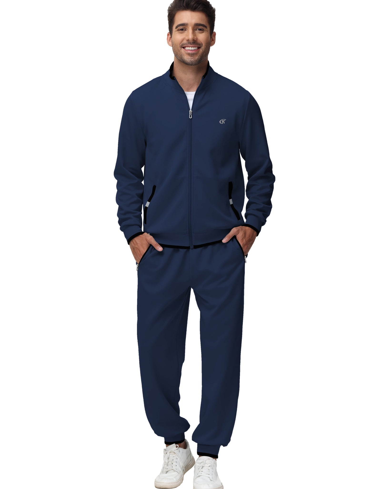 Men'S Tracksuits Sweatsuits for Men Set Track Suits 2 Piece Casual Athletic Jogging Warm up Full Zip Sweat Suits Black XL