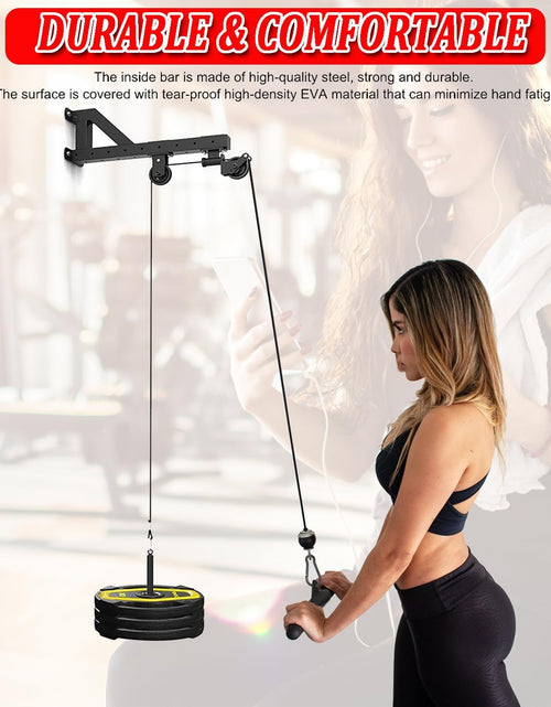 Load image into Gallery viewer, LAT Pull down Bar for Cable Machine LAT Pulldown Attachments Tricep Press down Bar with Rubber Handle Traight Bar Accessories for Home Gym
