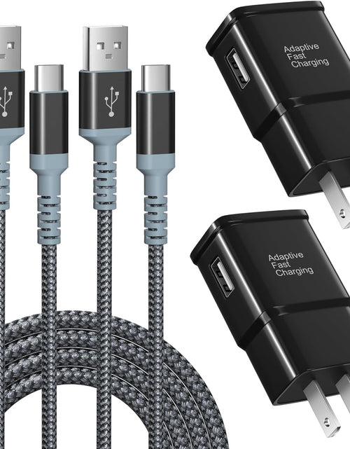 Load image into Gallery viewer, Adaptive Fast Charging Wall Charger with USB C Cable 10Ft,  USB Fast Charger Type C Charger Compatible for Galaxy S23 Ultra A13 A03S A53 A23 S22 S21 S20 S10 S9 Android Phone-2Pack,Black
