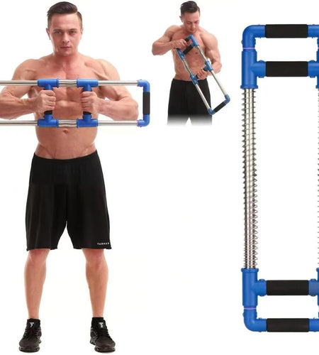 Push down Bar Machine - Chest Expander at Home Workout Equipment, Arm Exerciser Portable Spring Resistance Exercise Gym Kit for Home, Travel or Outdoors