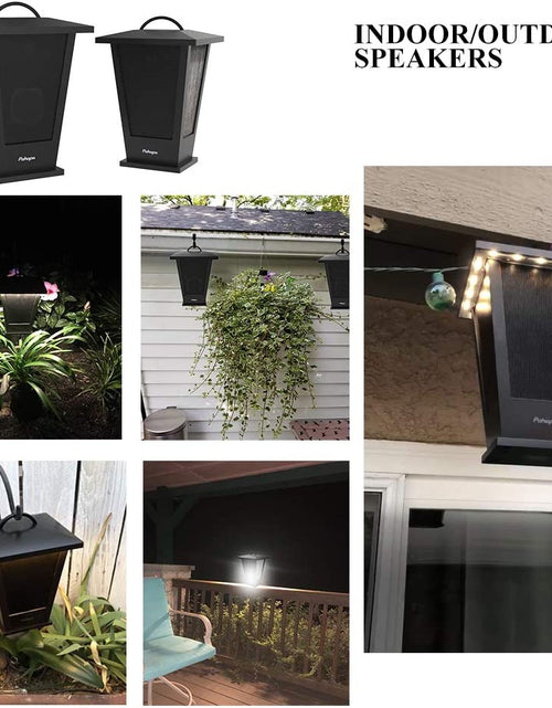 Load image into Gallery viewer, Bluetooth Speakers Waterproof, 2 Packs True Wireless Stereo Sound 20W Speakers Dual Pairing Lantern Indoor Outdoor Speakers with 20 Piece LED Lights, Rich Bass, Pinao Black
