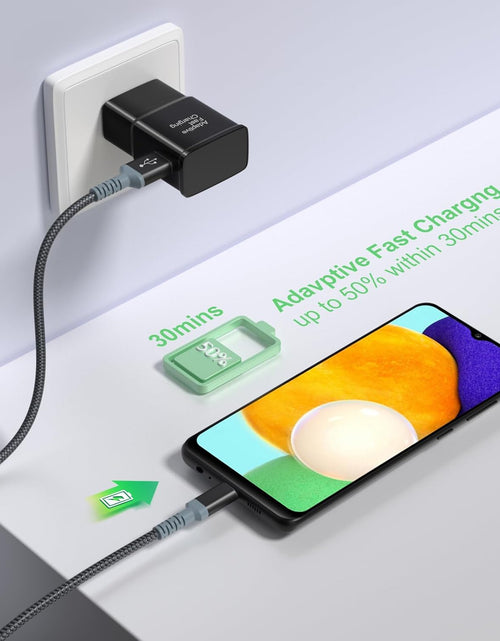 Load image into Gallery viewer, Adaptive Fast Charging Wall Charger with USB C Cable 10Ft,  USB Fast Charger Type C Charger Compatible for Galaxy S23 Ultra A13 A03S A53 A23 S22 S21 S20 S10 S9 Android Phone-2Pack,Black
