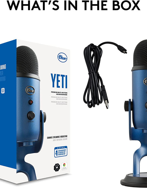 Load image into Gallery viewer, Yeti USB Mic for Recording and Streaming on PC and Mac,  VO!CE Effects, 4 Pickup Patterns, Headphone Output and Volume Control, Adjustable Stand, Plug and Play – Midnight
