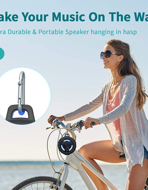 Load image into Gallery viewer, Bluetooth Shower Speaker, Waterproof Portable Bluetooth Speakers, IP67 Waterproof Wireless Speaker with LED Light, Floating, 2000Mah, True Wireless Stereo for Kayak, Beach,Gifts for Men -Black
