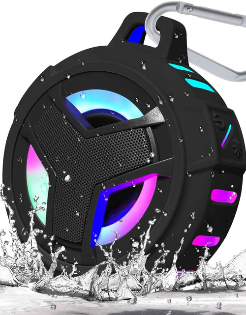 Load image into Gallery viewer, Bluetooth Shower Speaker, Waterproof Portable Bluetooth Speakers, IP67 Waterproof Wireless Speaker with LED Light, Floating, 2000Mah, True Wireless Stereo for Kayak, Beach,Gifts for Men -Black
